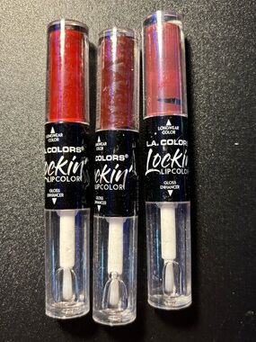 L.A. Colors Lip Color Trio - Red, Burgundy, Mauve